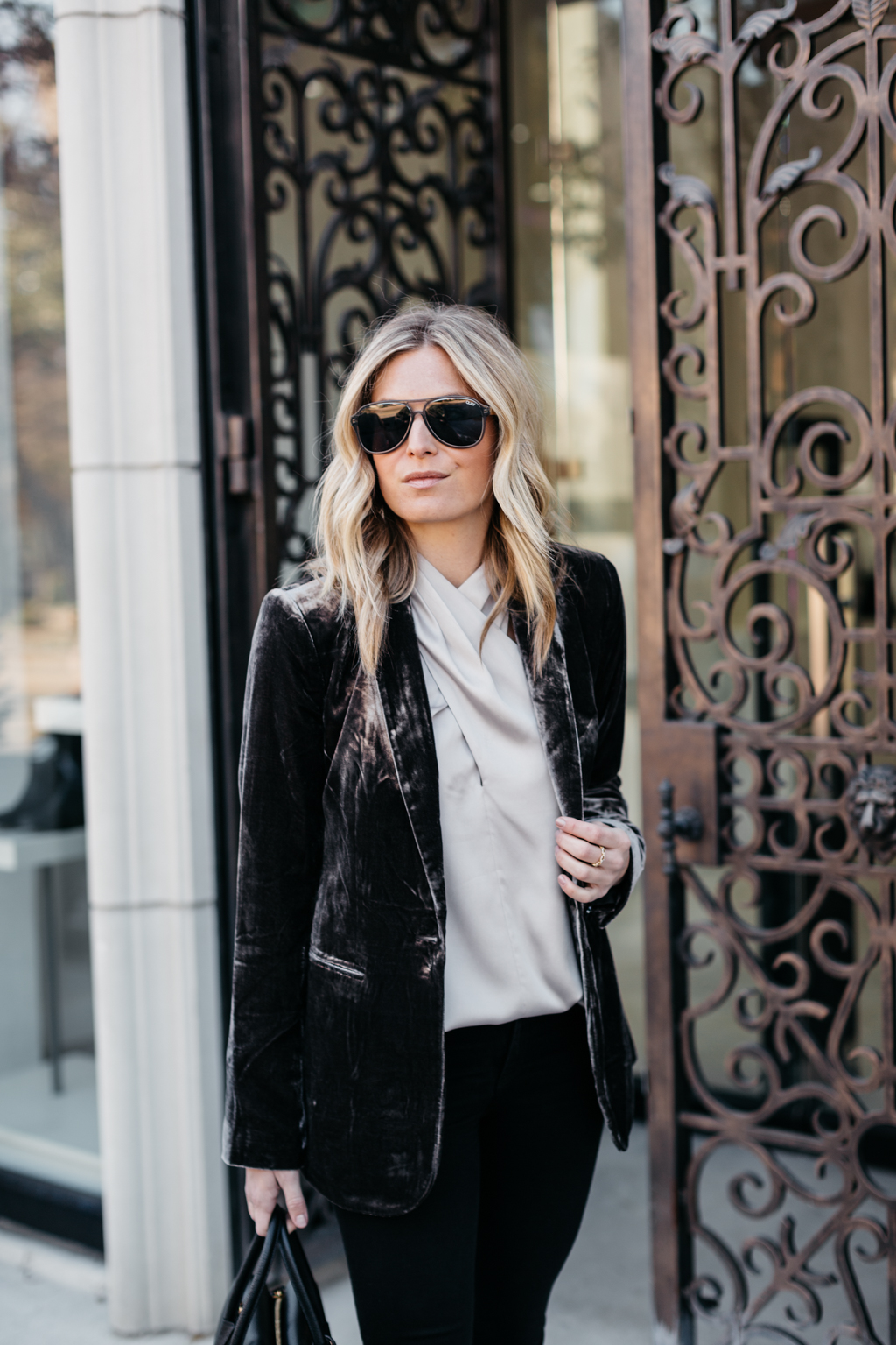 Velvet Belted Blazer