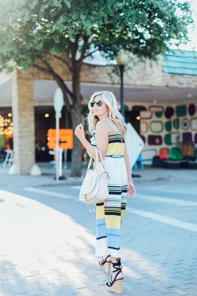 stripe culotte jumpsuit - wedding outfit ideas - summer essentials