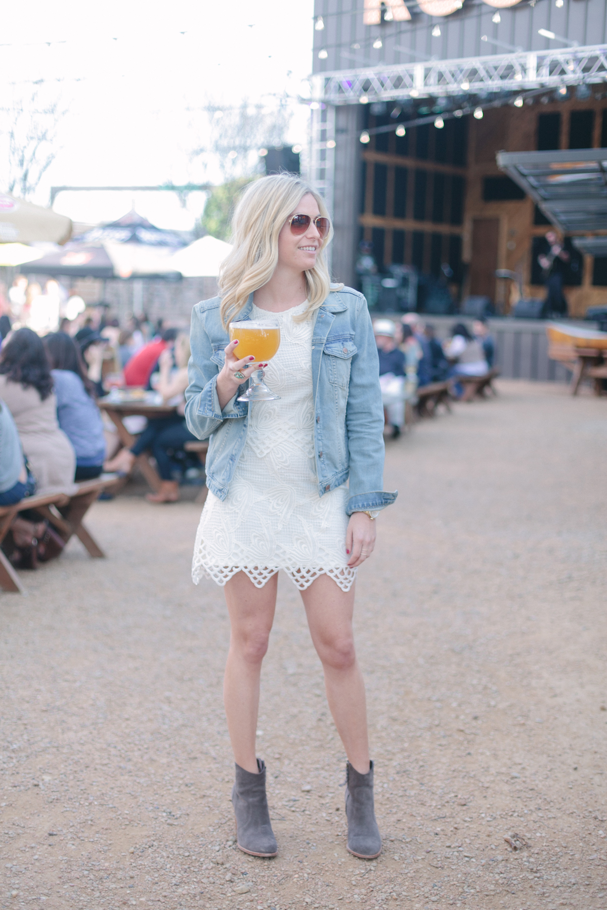 white crochet skirt and top