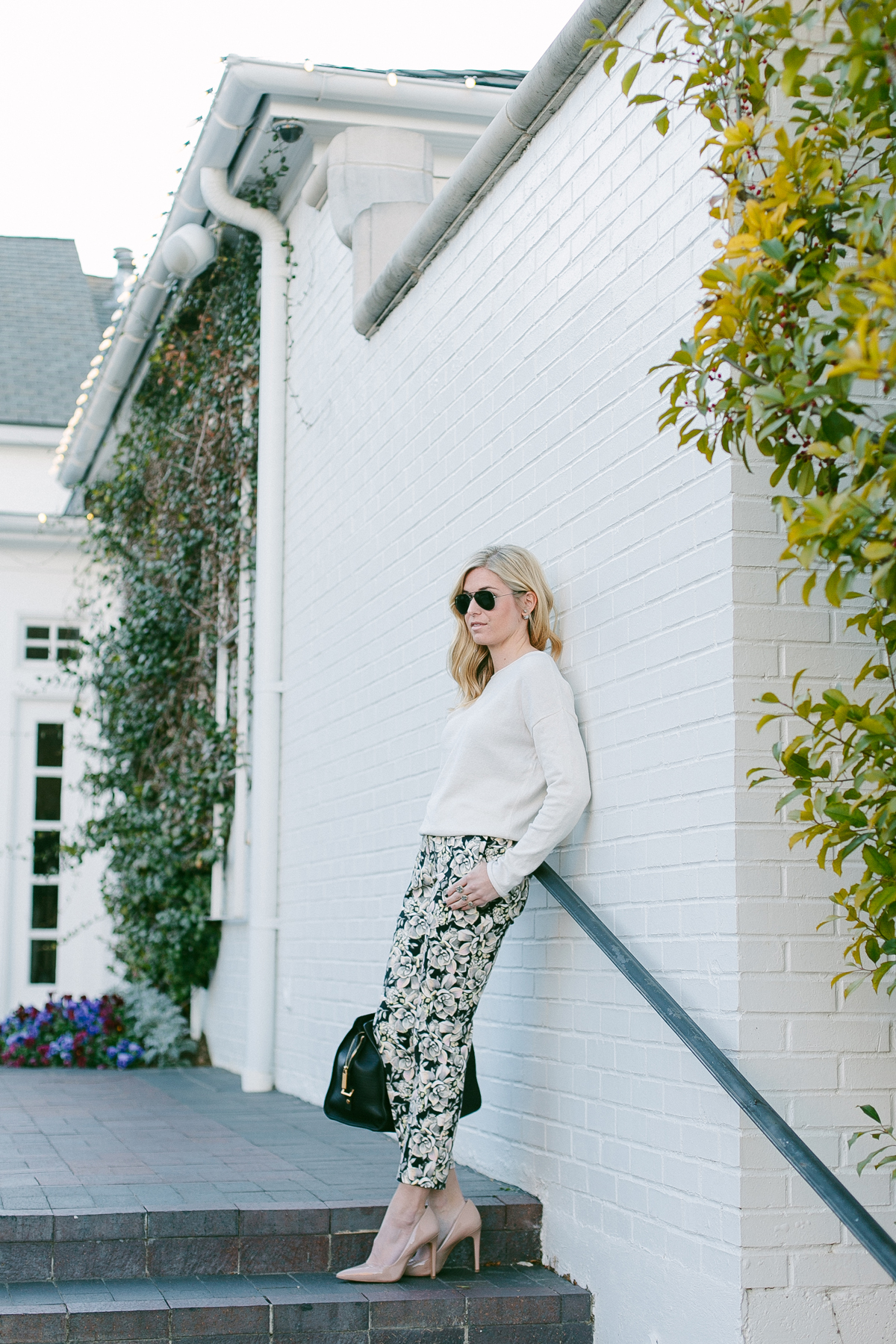 floral cigarette pants