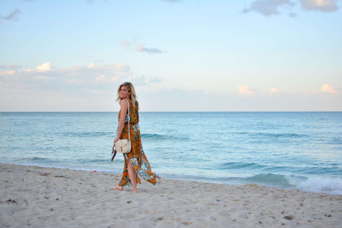 YELLOW FLORAL MAXI DRESS