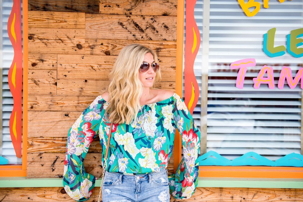 floral off the shoulder top