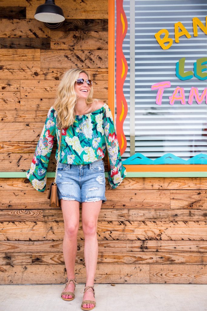 floral off the shoulder top